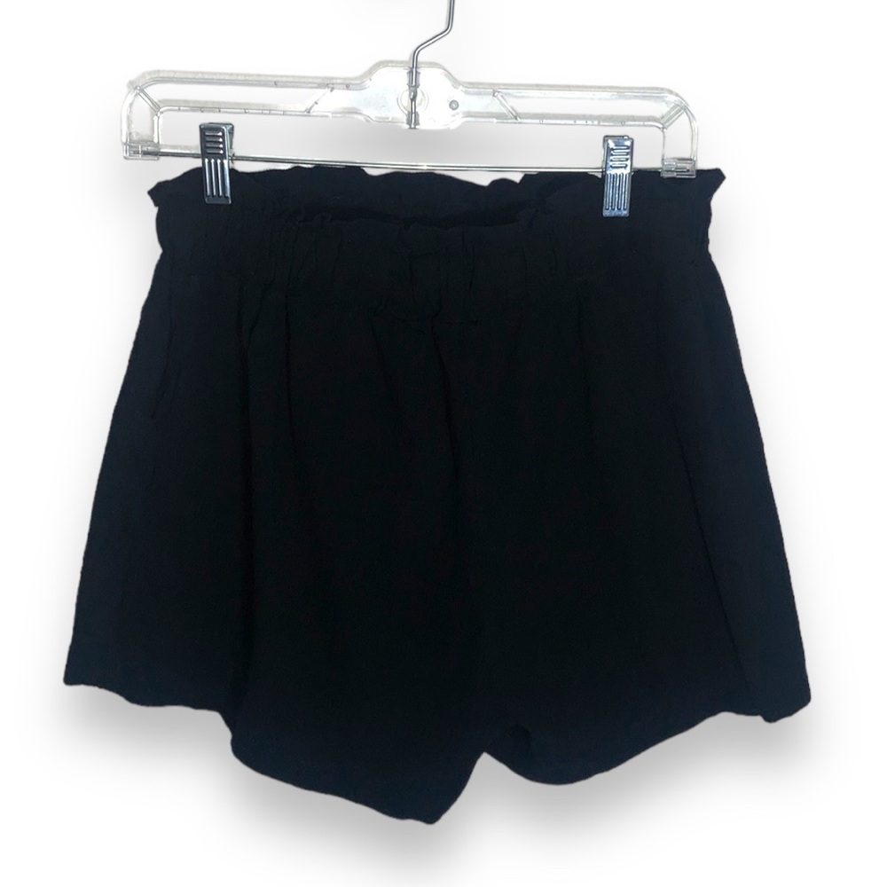 SHEIN Black High Waisted Paper Bag Shorts with Bow Size Large